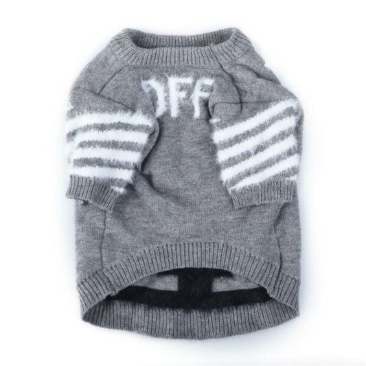 Pup White Monochrome Doggo Bold Sweater