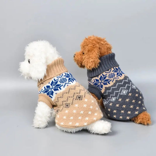 Fair Isle Turtleneck Knit Dog Sweater