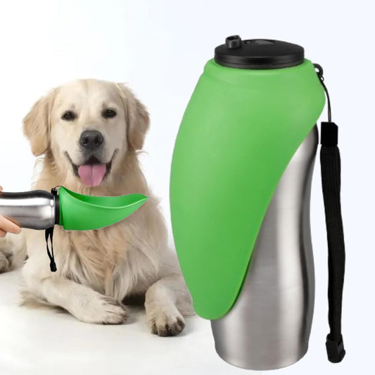 Dog Water Bottle with Collapsible Travel Bowl