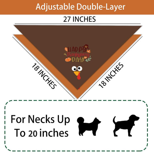 Thanksgiving Turkey Dog Bandana Two-Pack for Celebrations