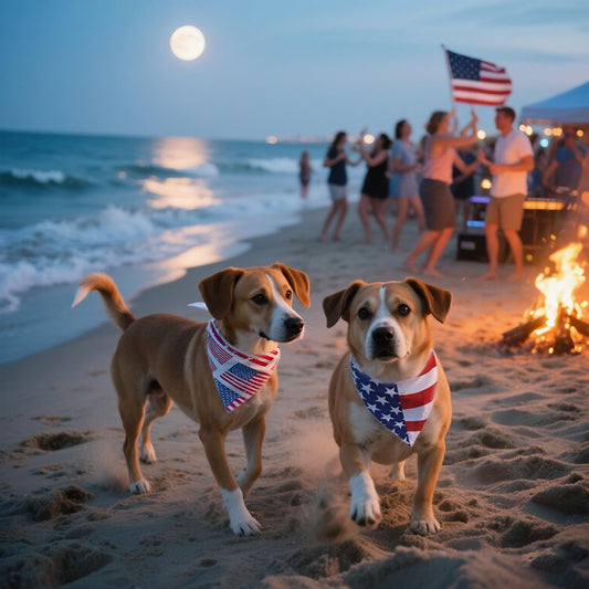 Patriotic American Flag Dog Bandana Two-Pack Set
