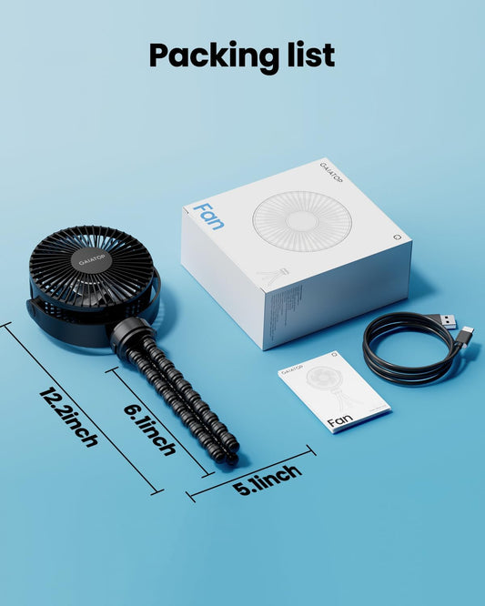 Portable Stroller Fan With Flexible Tripod Cooling