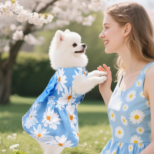 4 Pack Cute Dog Dresses for Small Dogs & Cats – Summer Puppy Dresses Set
