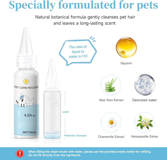 3-in-1 Pet Steam Brush | Dog Deshedding Grooming Spray Brush