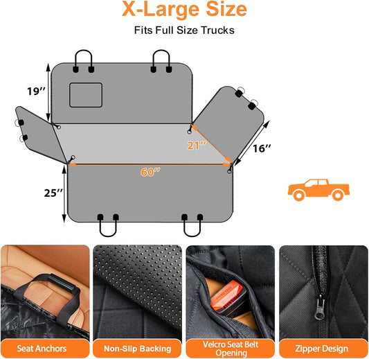 Waterproof Dog Car Seat Cover With Side Flap Protection