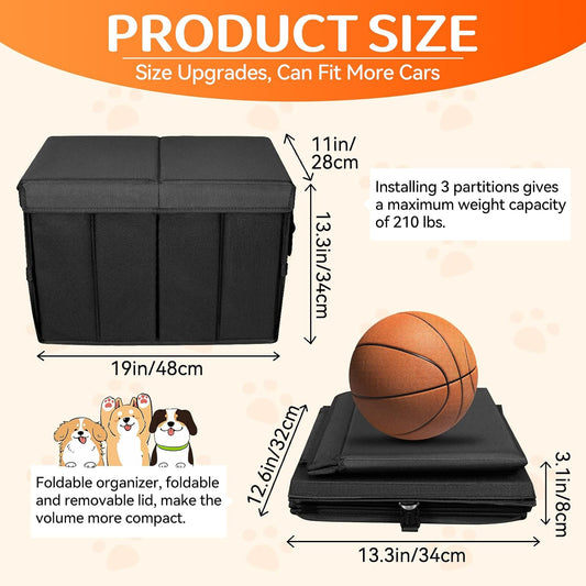 Foldable Dog Car Seat Extender Storage Organizer