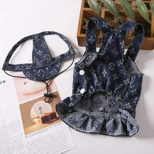 Designer Cute Dog Dresses With Cap