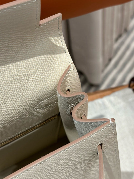 Kelly 25 Craie Gold Buckle Luxury Bag