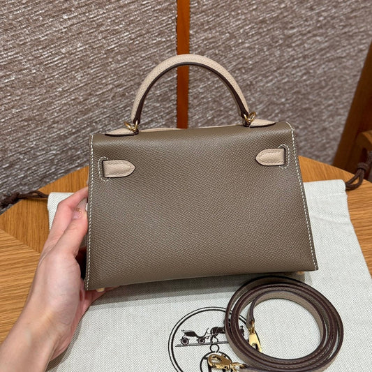 Kelly Mini II Etoupe Trench Luxury Bag