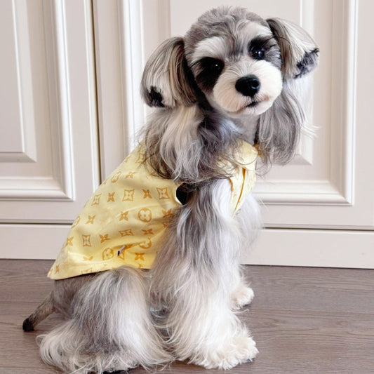 Big Dog Yellow Printed Button-Up Vest