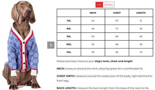 GG Star Cardigan Sweater For Big Dogs