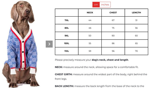 GG Star Cardigan Sweater For Big Dogs