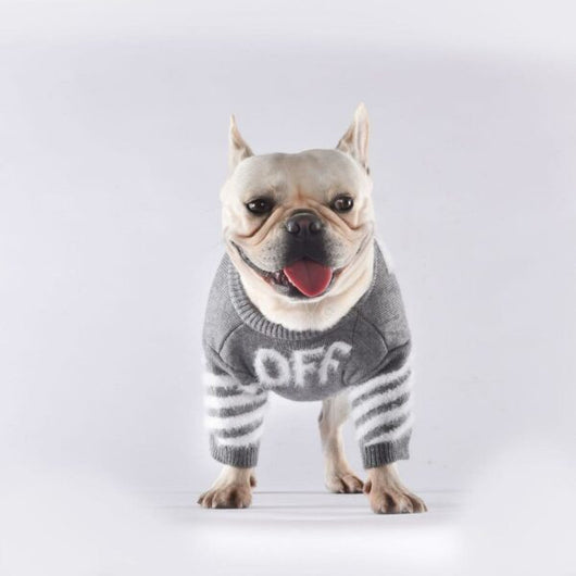 Pup White Monochrome Doggo Bold Sweater