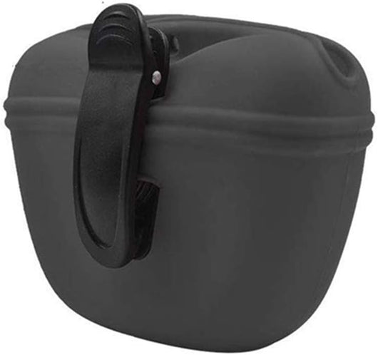 Silicone Treat Bag holding dry and moist training rewards