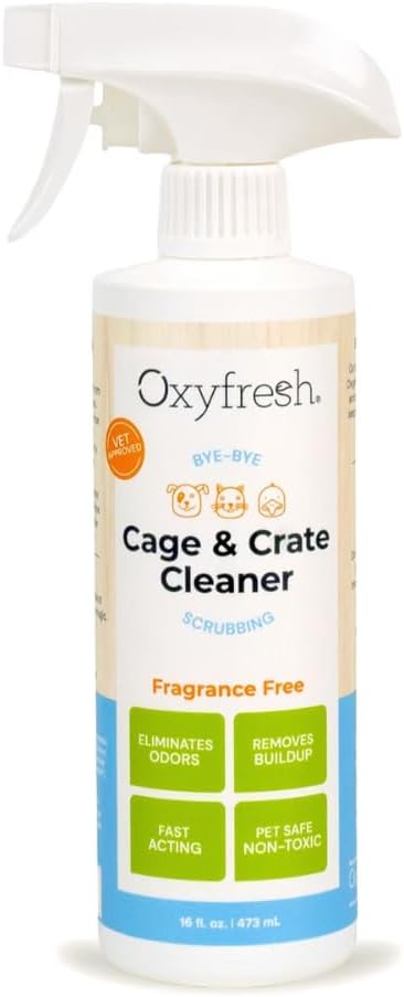 Puppy crate cleaner spray for removing pet mess and odors