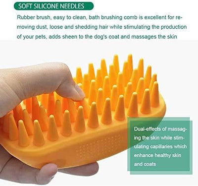 Silicone Pet Shampoo Massage Grooming Bath Brush