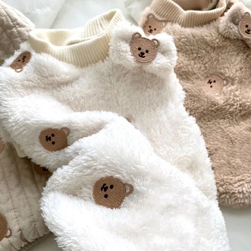 Bear Printed Fleece Soft Dog Cat Dope Sweater