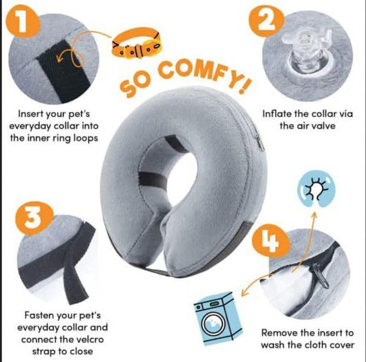 Inflatable Dog Cone Collar | Soft Donut Recovery