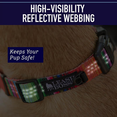 Reflective Patterned Dog Collar Large