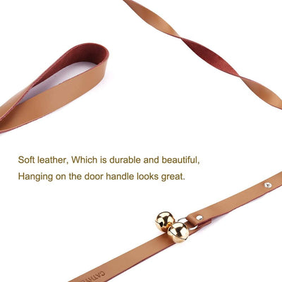 Elegant Leather Puppy Potty Training Doorbells Set