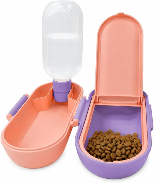 Dog water bottle with food container