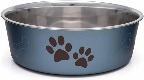Stainless Steel Dog Bowl I Spill Proof I Blueberry