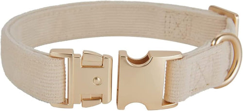 Corduroy Dog Collar Set | Soft Adjustable Leash & Metal Buckle