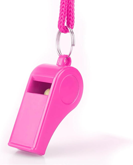 Loud Pink Dog Training Whistles With Lanyards