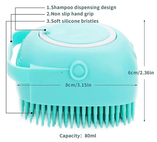 Soft Silicone Shampoo Pet Bath Massage Brush