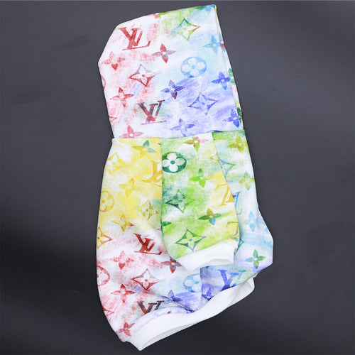 Tiedye Colorful Blooming Doggo Throwie Hoodie