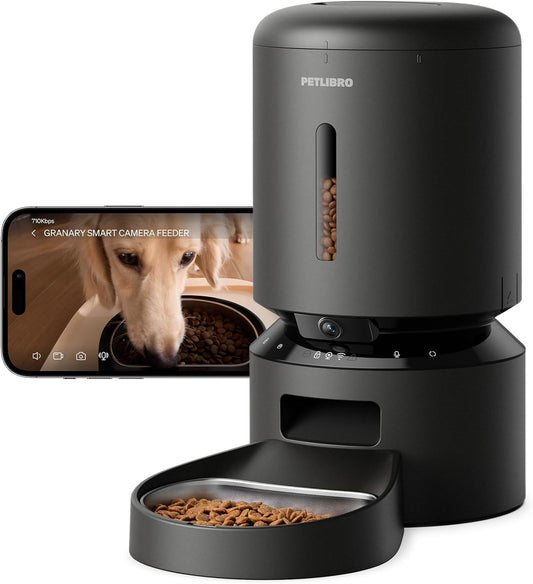Smart automatic pet feeder with 1080P camera and dual-band WiFi
