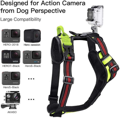Adjustable Dog Action Camera Harness Mount Vest