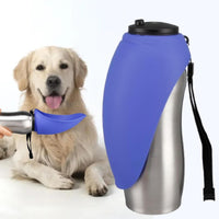 Dog Water Bottle with Collapsible Travel Bowl