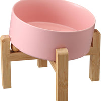 Pink Ceramic Dog Bowl I Non-Slip Stand