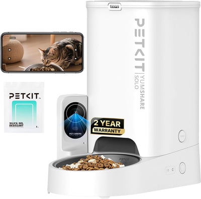 Smart automatic pet feeder with 1080P camera for small dogs and cats