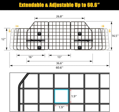 Adjustable Dog Car Safety Barrier Cargo Divider Mesh