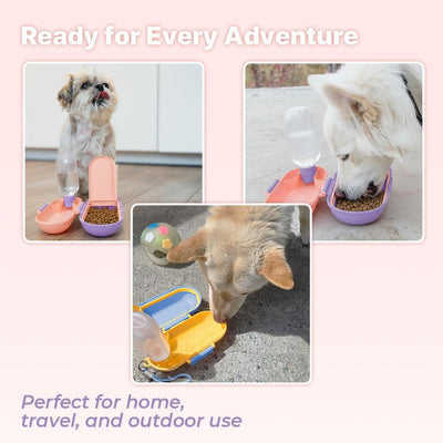 Dog Water Bottle with Food Container