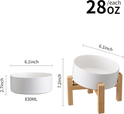 White Ceramic Dog Bowl I for Small/Medium Breeds