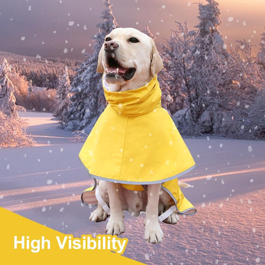 Waterproof Dog Raincoat with Hood – Reflective Adjustable Dog Rain Jacket for Medium & Large Dogs | Lightweight Pet Rain Coat