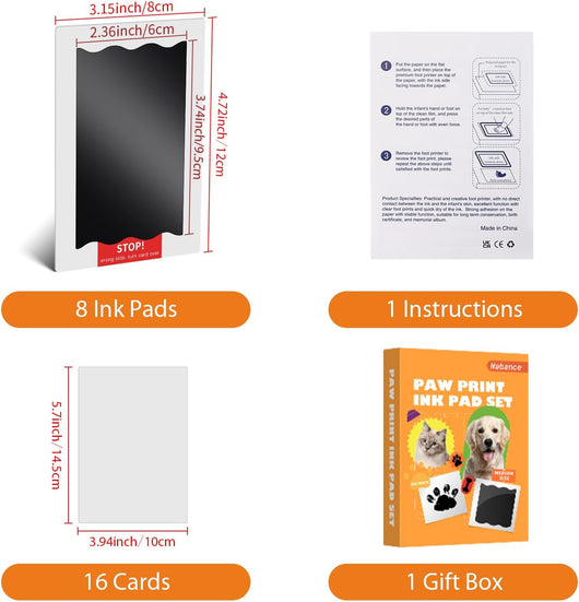 Nabance Inkless Paw Print Kit For Pets