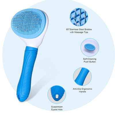 Self Cleaning Pet Grooming Brush For Shedding
