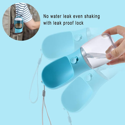 Portable Dog Water Bottle with Food Container