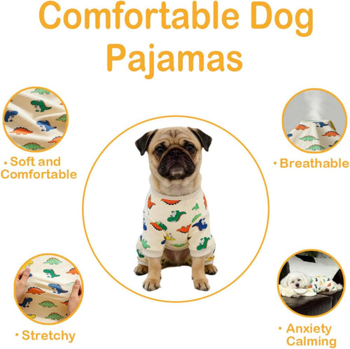 Dog Pajamas Onesie for Small & Medium Dogs – Soft 4-Way Stretch Puppy Sleep & Recovery Suit