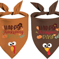 Thanksgiving Turkey Dog Bandana Two-Pack for Celebrations
