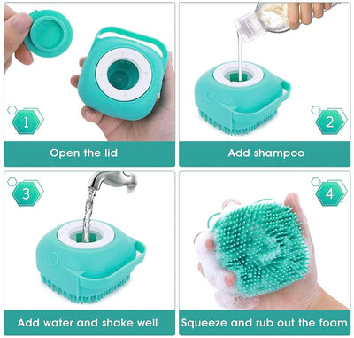 Soft Silicone Shampoo Pet Bath Massage Brush