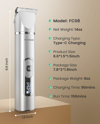 oneisall 4-in-1 LCD Dog Grooming Kit