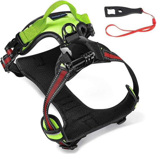 Adjustable dog action camera harness mount vest for POV recording