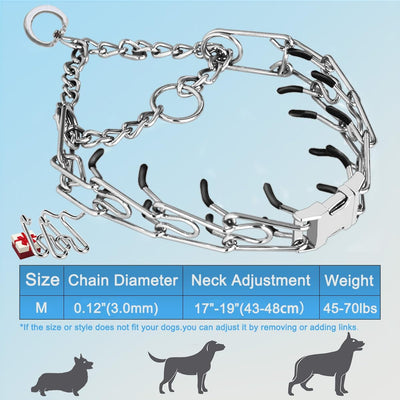 Quick-Release Adjustable Stainless Steel Dog Collar