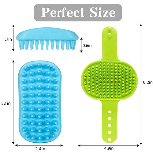 2-Pack Dog Bath Brush Massage Grooming Set