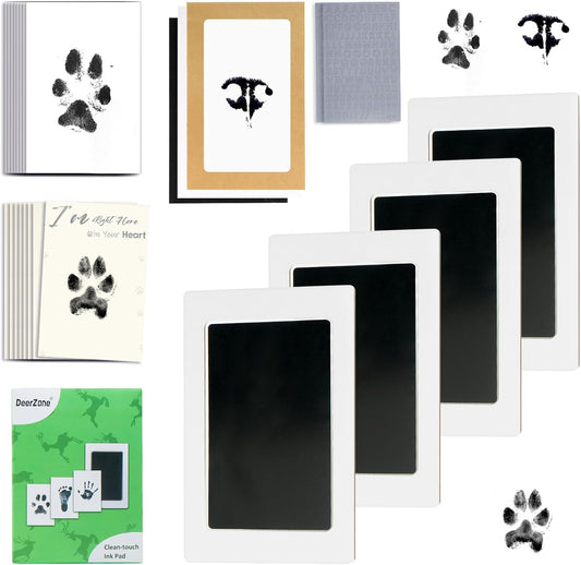 Inkless pet paw print impression kit for dogs cats puppies and kittens with non toxic clean touch ink